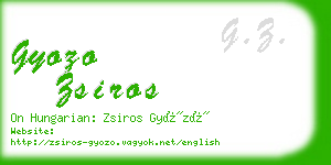 gyozo zsiros business card